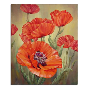

Red poppy 25x30 Diy Diamond embroidery cross stitch diamond painting diamond mosaic kits picture rhinestones home decoration