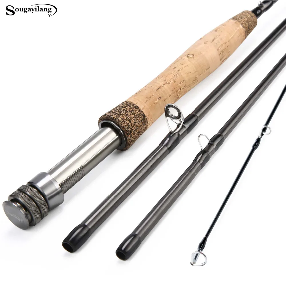 

Sougayilang 2.7M Fly Fishing Rod 5/6 Fly Rod 4 Section Carbon Crap Rod Saltwater Freshwater Lure Rod Fish Tackle Soft Cork Pesca