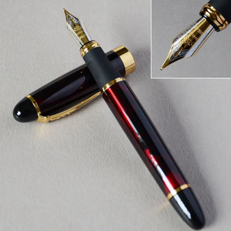 IRAURITA перьевая ручка JINHAO X450 темно-зеленый и золотой 18 KGP 0,7 мм перо с широким основанием полностью металлический синий красный 21 цвет и чернила JINHAO 450