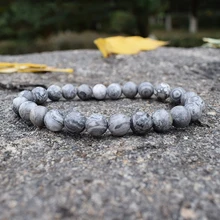 Fashion Picasso Stones Beaded Bracelets Women Natural Map Stone Beads Strand Bracelets Men Handmade Semi-precious Charms Jewelry Fashion Picasso Stones Beaded Bracelets Women Natural Map Stone Beads Strand Bracelets Men Handmade Semi-precious Charms Jewelry