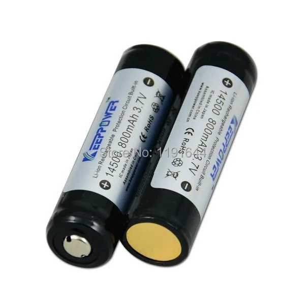 4 шт./лот Keeppower 3,7 V 14500 800mAh Защищенный Литий-ионный аккумулятор