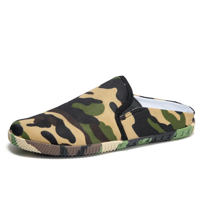 

New Summer Men Half Slippers Breathable mesh Fashion Mens Shoes Casual Hombre Sandals Lazy camouflage Slippers