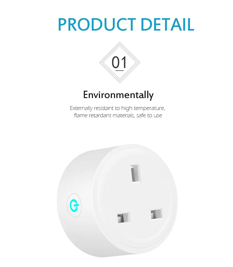 1 PC Smart WiFi Socket UK Plug Home Wireless Outlet Voice Intelligent Control APP  Remote Control Timer Alexa Echo Google HOME (10)