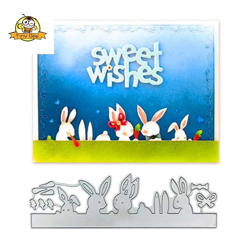 

Sweet Rabbit Bunny Metal Cutting Dies Scrapbooking for Card Making DIY Embossing Die Cut New Craft Dies Snows Element Decor