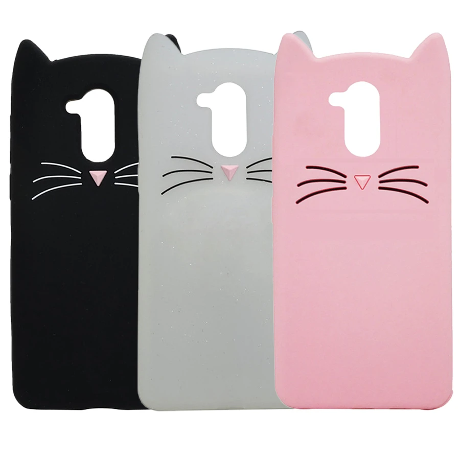 For Huawei Enjoy 6s honor 6C Soft Silicone Case 3D Cartoon Cute Beard Cat Cover huawei P9 Lite Smart Nova Phone |