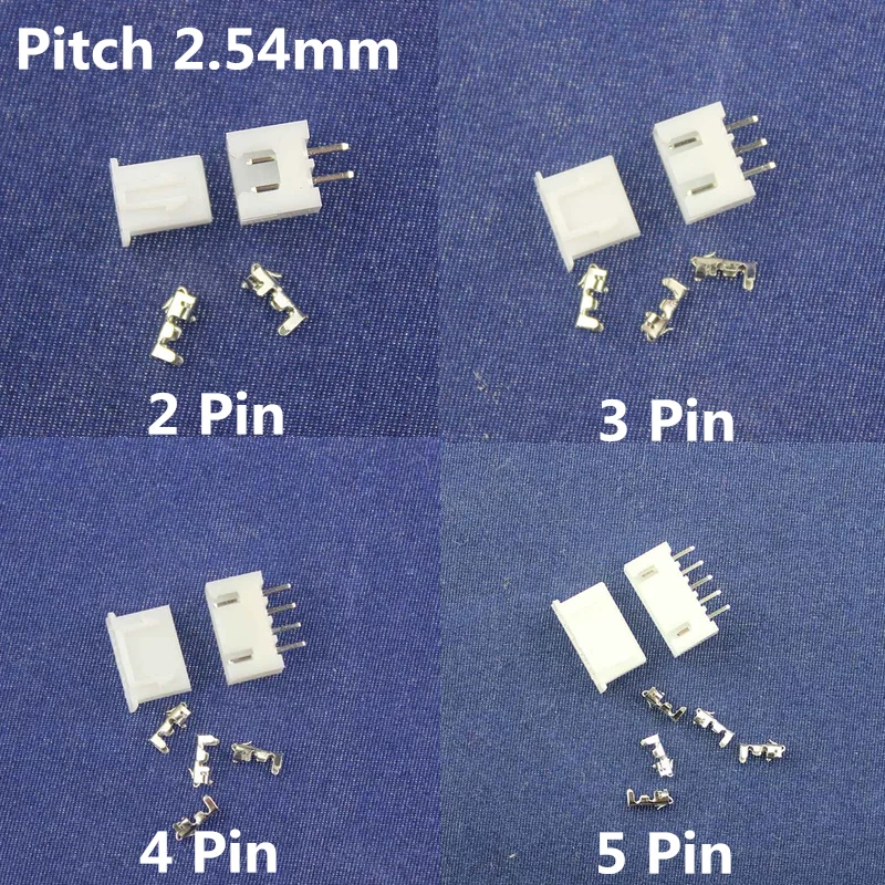 

Free Shipping 50 sets 2/3/4/5 pin 2.54mm Pitch Terminal /Housing/Pin Header Connector Wire Connectors Adaptor XH-2/3/4/5Pin Kits