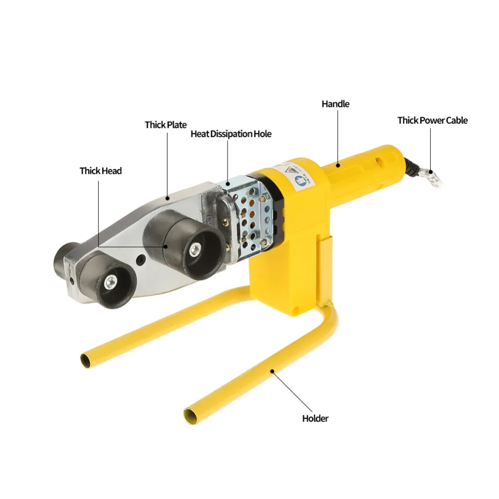 Сварочный аппарат для труб, 1 шт., 220 В, 600 Вт, температурный контроль, Отопление, PPR, PE, PP, Трубная сварочная машина+ комплекты головок
