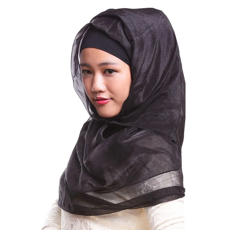 

Arab Plain Hijabs Muslim Womens Silk Hijab Scarf