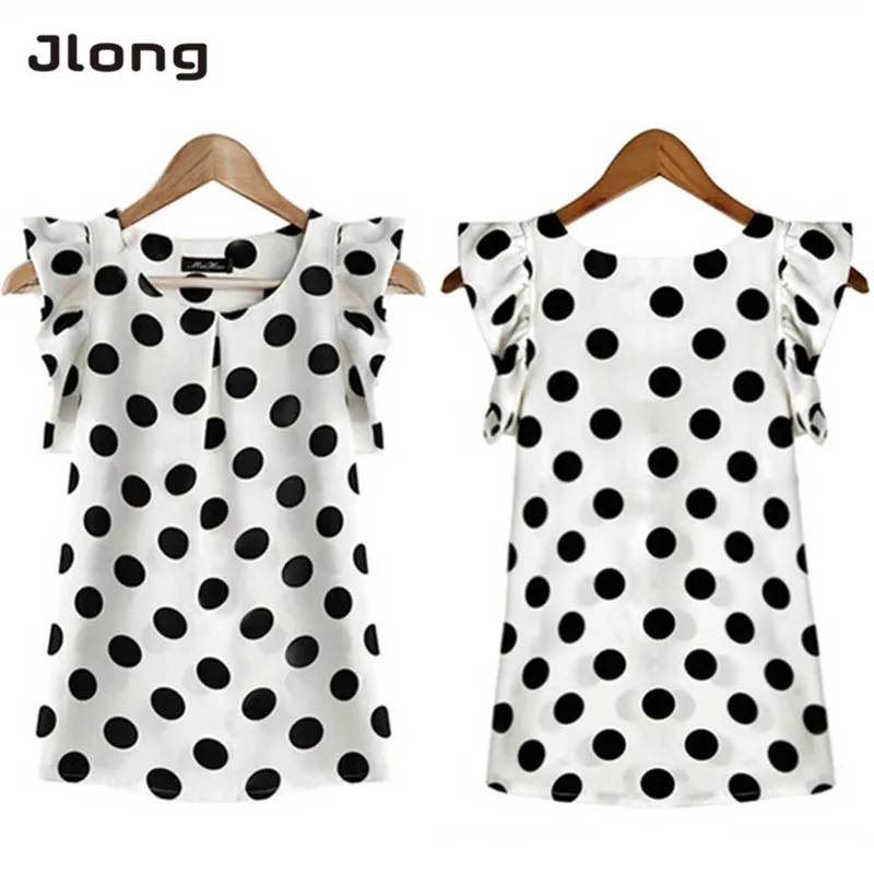 Fashion Women Printed Polka Dot Casual Chiffon Blouse Short Sleeve Shirt shirt Summer Tops Fashion Women Printed Polka Dot Casual Chiffon Blouse Short Sleeve Shirt shirt Summer Tops