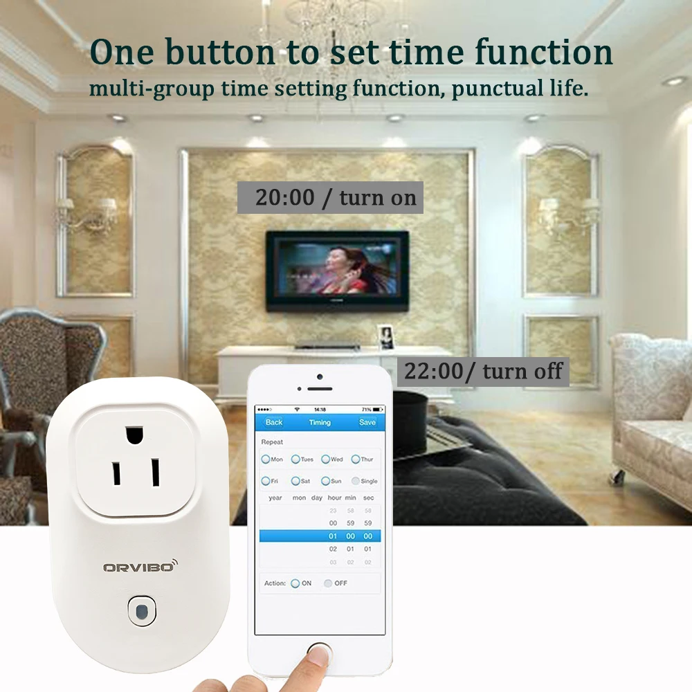 ORvibo розетка ИК пульт дистанционного управления ler Wifi Smart power Plug таймер США умный