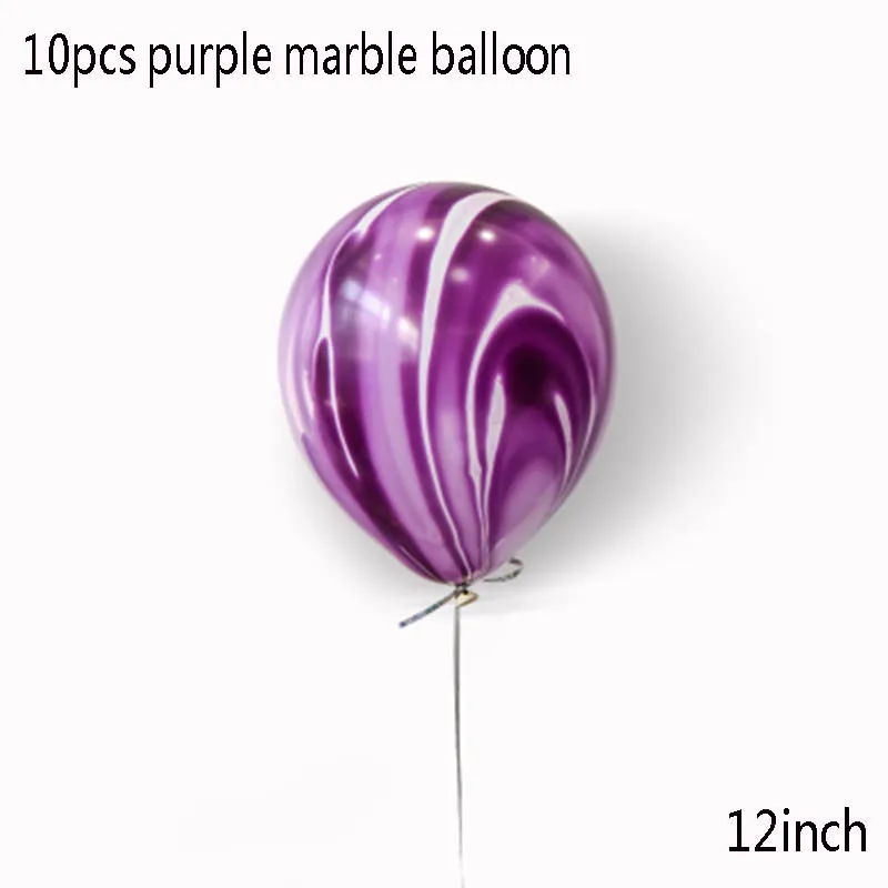 Розовые вечерние воздушные шары с лазерным единорогом для вечеринки в честь Дня рождения для девочек - Цвет: 10pc purple marble