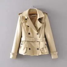 Двубортные Женские Куртки из искусственной кожи Мода Регулируемый локомотив из полиуретана кожа Короткая кожаная куртка на молнии Верхняя одежда AU