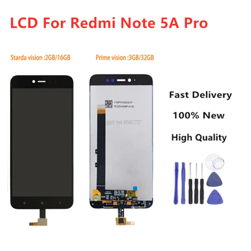 Для Xiaomi Redmi Примечание 5A Prime/Pro Y1 lilite ЖК-дисплей с сенсорным экраном дигитайзер