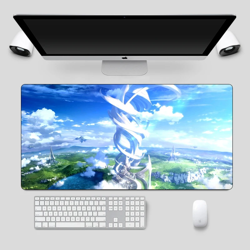 Gaming Mouse Pad Gamer Sword Art Online Large Anime Mousepad Grande Rubber Cartoon Keyboard Computer Office Laptop Desk Mat | Компьютеры и