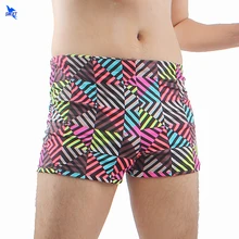 Мужские шорты-боксеры для плавания с принтом Эластичный Мягкий Быстросохнущий пляжный костюм купальный костюм плавки купальный костюм мужской sunga praia