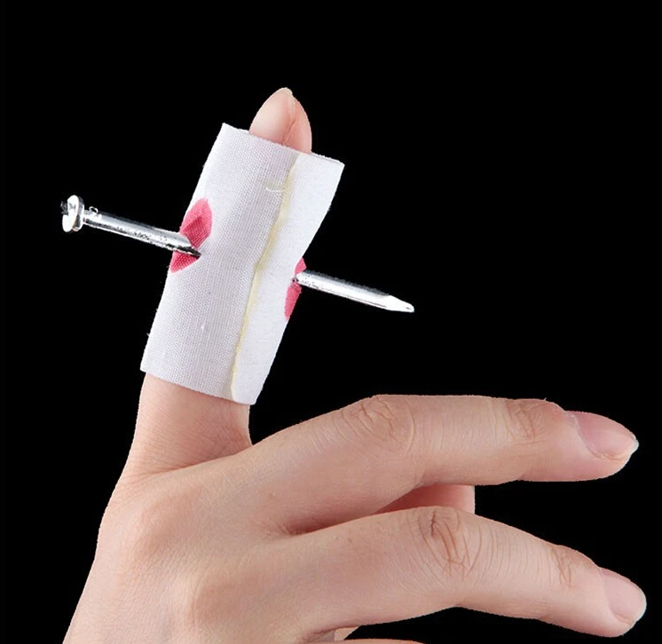 Practical Jokes Manmade Nail Through Finger April Fool Trick Toy Gags