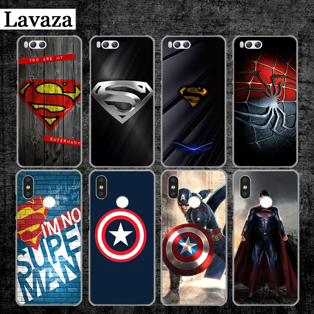 

Lavaza MARVEL spiderman super captain Hard Case for Xiaomi MI 5 5S 6 8 9 SE Lite F1 A1 A2 5X 6X Mix 2S MAX 3