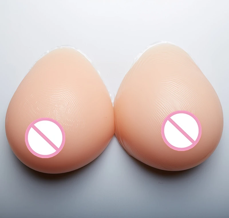 

2000g/pair Silicone Fake Breast Forms Left Right Breast Prosthesis Crossdresser Fake Boobs