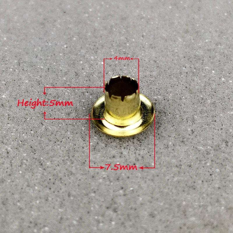 Eyelet grommet ring kit 500 SET Inner Diameter 4 mm Colored Eyelets Pores Metal Holes Bags Decorative Gold Rivet