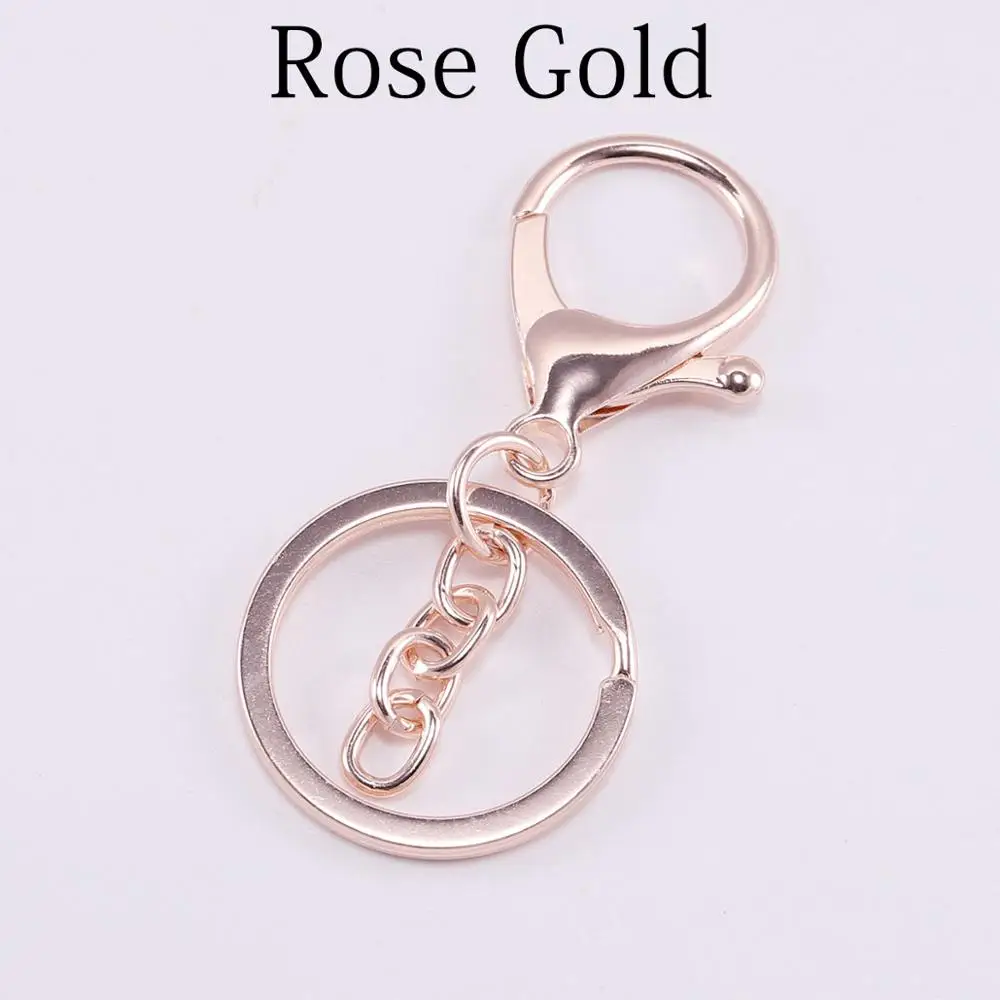 5pcs/lot 6 Colors Keychain Ring 30mm Key Ring Long 70mm Plated