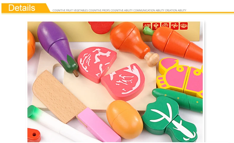 Детские ролевые игры деревянная кухонная игрушка еда кулинарные игрушки играть миниатюрный кухонный набор резки фруктов и овощей игрушки