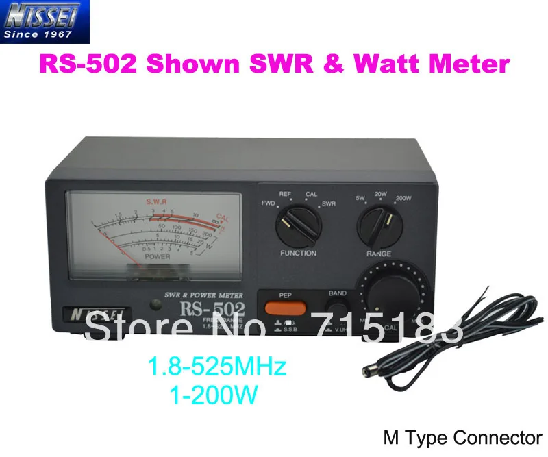 RS-502 NISSEI, показанный 1,8-525 МГц 200 Вт КСВ и ватт меттер(разъем типа M