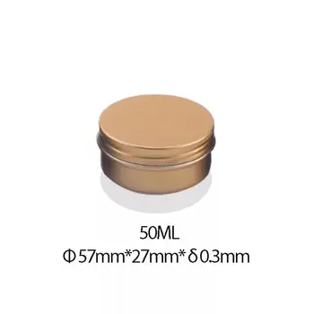 

50pcs 57*27mm 50ml Gold Aluminium Jars Tin Pot Nail Art Makeup Lip Gloss Liquid Cream Cosmetic Container Screw Lip Tin Jars Box