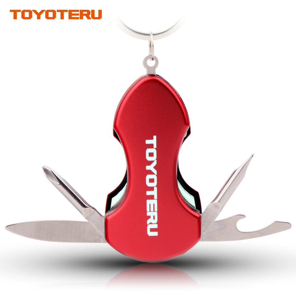 

TOYOTERU 7 in 1 Outdoor Folding Knife Key Chain Screwdriver Camping Multi Tool Carabiner for Key Pocket Survival Tools