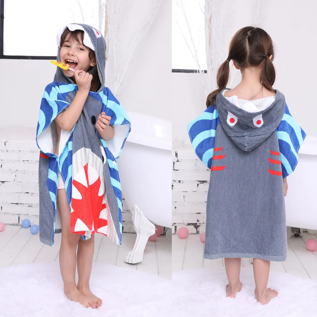 

Baby bath towel 2019 Boys Girls Kids Bathrobe Cartoon Animals Hooded Bath Towel Pajamas