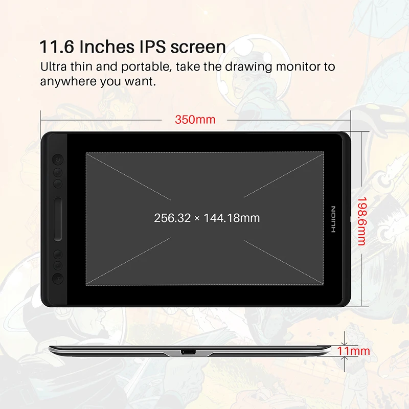 Preise HUION Kamvas Pro 12 GT 116 Stift Tablet Monitor Art Grafik Zeichnung Pen Display Monitor mit Freies Geschenk Gl