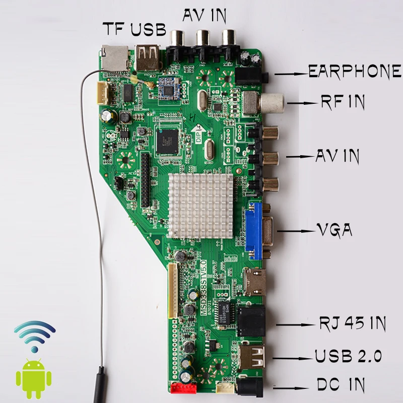 Смарт плата MSD338S TV 5 0 1 + 4 Гб 1024 м Android|Адаптеры AC/DC| |
