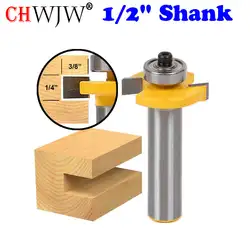 1 шт. 1/2 "хвостовиком Долбление маршрутизатор бит 1/4" slot-Деревообработка резак шип Резак для Деревообработка Инструменты