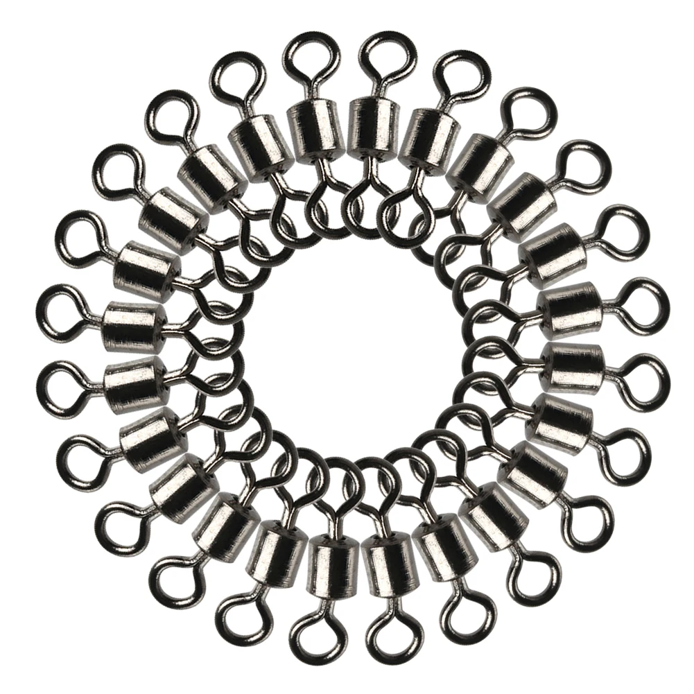 

Fishing Barrel Bearing Rolling Swivel Solid Ring LB Lures Connector 7 Size 100pcs/set