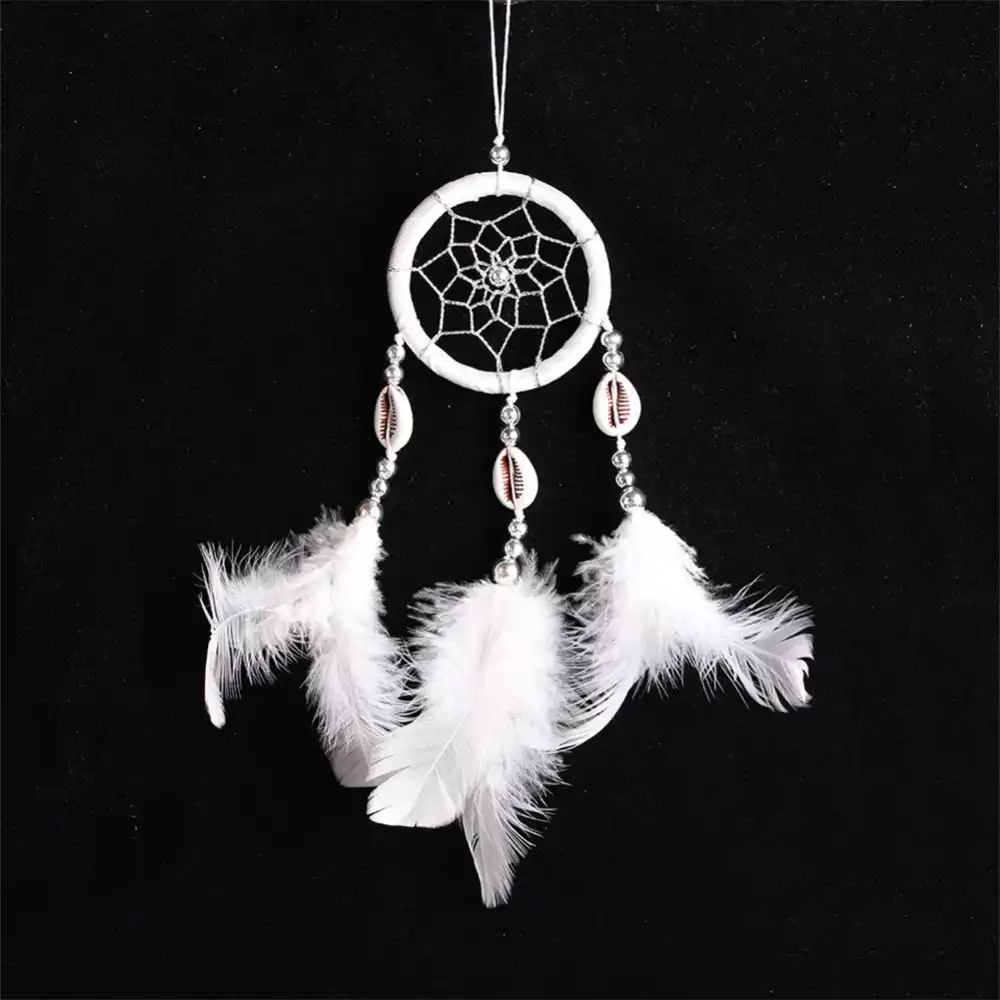 Retro Grey Two Circular Feather Dream Catcher Dreamcatcher Door Window Decor