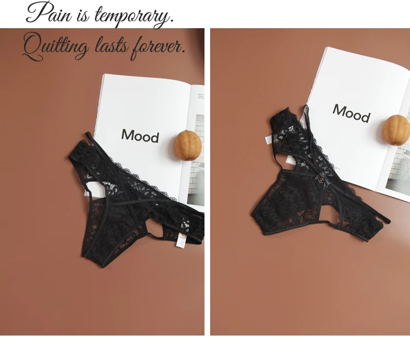 Vogue Hollow Out Transparent Thongs Sexy Panties Women Fashion G-String Seamless Underwear Floral Solid Lace Porno Lingerie