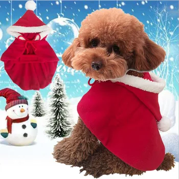 

2018 New Christmas Pet Dog Cloak Shawl Party Costume Suit Breathable Party Clothes Cute Cartoon Dog Christmas Cloak