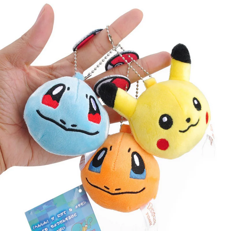 

HOT 12 Designs IN 10CM Approx. - Stuffed Pikachu Plush Toy , Bulbasaur , Squirtle Etc. Delicate keychain Gift Plush Toy Doll