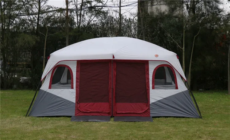 Новое поступление, большие палатки для кемпинга 10-12 человек, две спальни, альпинистские палатки для улицы, Водонепроницаемые двухслойные автоматические палатки