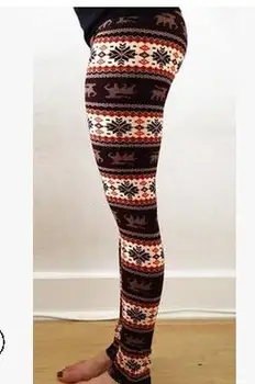 

50pcs/lot fedex fast Comfortable Women girl casual Winter Christmas Snowflake legging female Elastic printed Legging