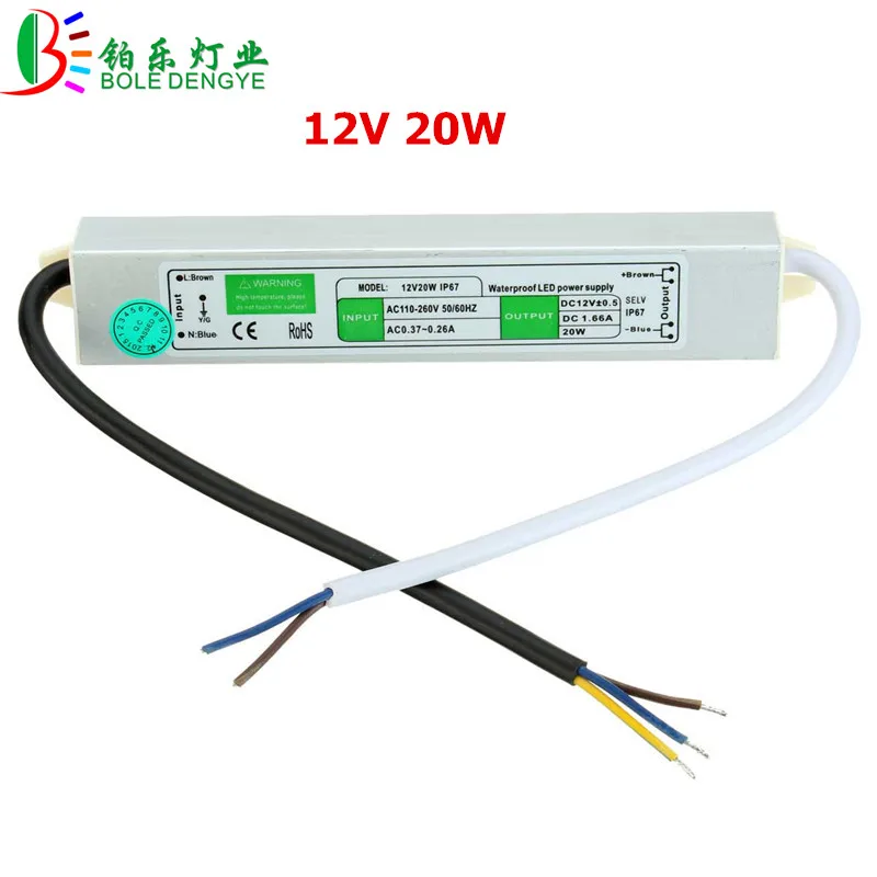 BO светодиодный EGNYE AC 220V к DC 12 V/24 V водонепроницаемый источник питания 10W 20W 30W 50W 60W 100W 150W 200W IP67 Светодиодный драйвер адаптера трансформатора