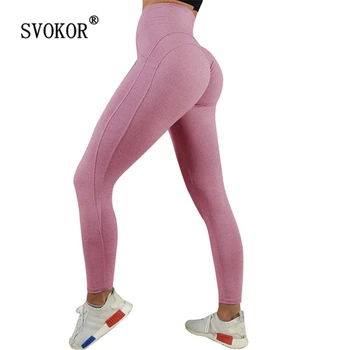 

SVOKOR Sexy Push Up Leggings Women Workout Clothing Heart High Waist Leggins Female Breathable Patchwork Jeggings Activewear