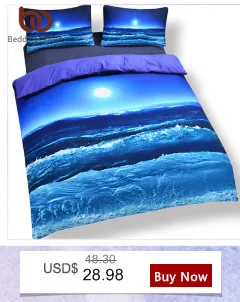 BeddingOutlet Moon And Ocean Duvet Cover Set Bed Spread Cool 3D Print Bedlinen Soft Blue Bedding Set 3pcs Twin Full Queen King