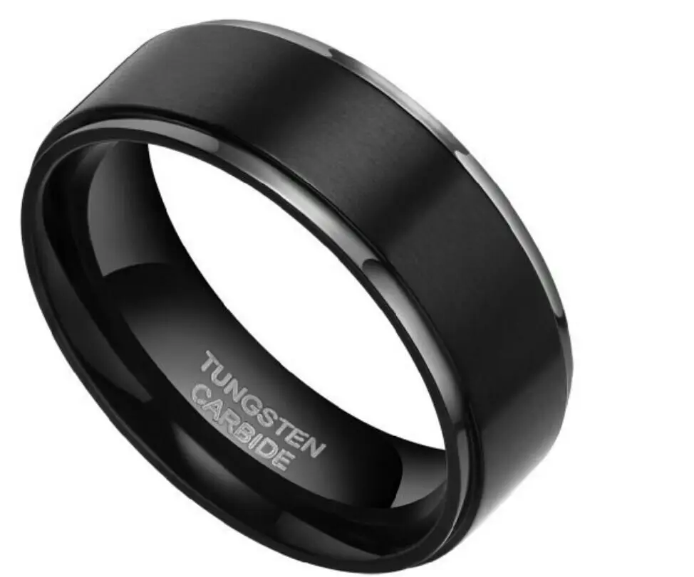 Free Shipping 8mm Black Tungsten Carbide Ring For Men Free Shipping 8mm Black Tungsten Carbide Ring For Men Wedding Band Teps Brushed Matte In Rings From Jewelry Accessories On