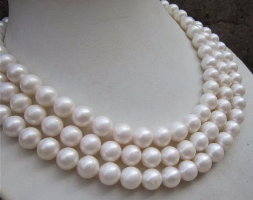 

women long necklace set NATURAL AAA+ 10-11MM PERFECT ROUND SOUTH SEA WHITE PEARL NECKLACE 54" beads jewelry making