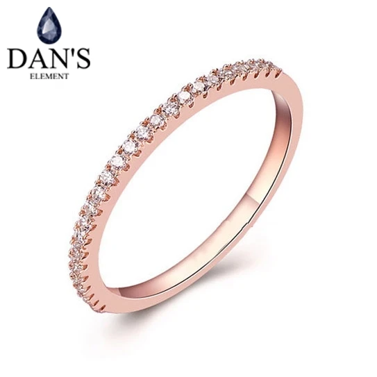 

Dan's Element AAA Zirconia CZ Micro Inlays Top Quality Classical Wedding Rings for Women Rose Gold Color Crystals #RG91668
