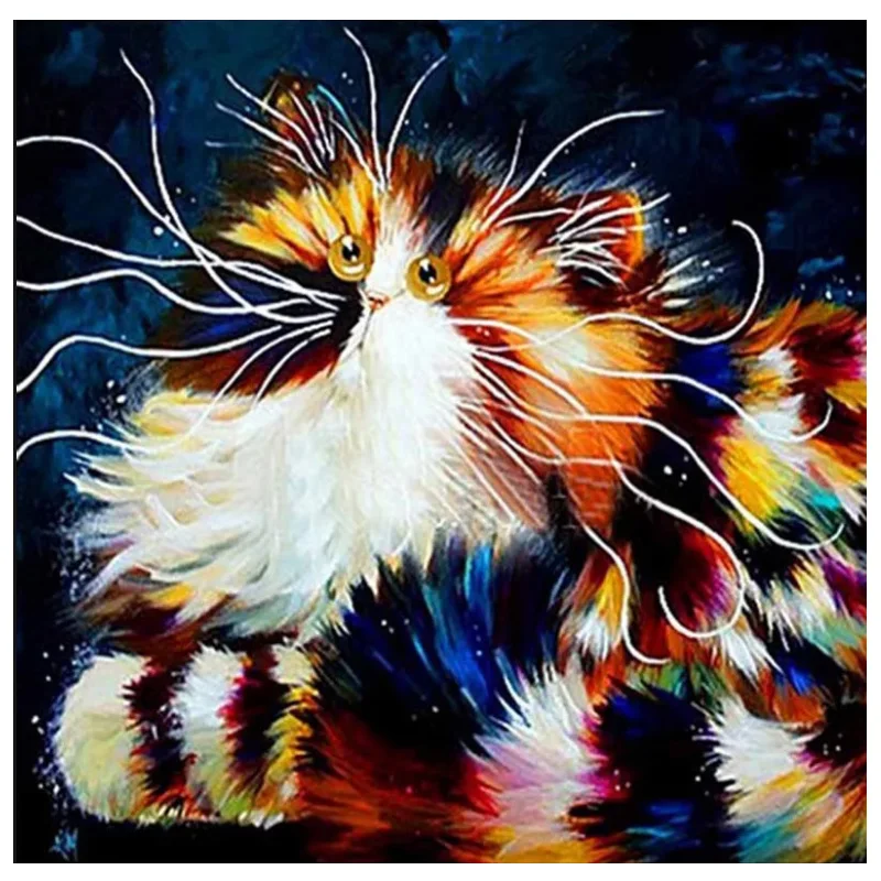 Full Diamond Painting Cross Stitch Round Mosaic Craft Embroidery 5D Diy Needlework Animal Cat Paintings | Дом и сад