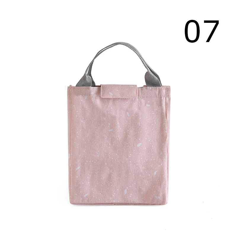 BONAMIE Портативная сумка для обеда с крюком и петлей, Новая женская, Дамская, для девочек, для детей, портативная Изолированная Термосумка-холодильник, коробка-сумка для обеда, сумка для пикника - Цвет: falling snow pink