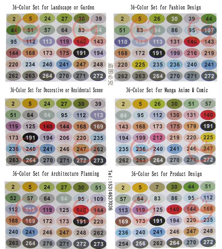 36 Color Sketch Twin Marker Set For Architecture Planning