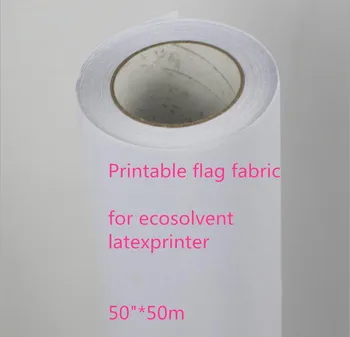 

50"* 50m Excellent ink absorption 120Gsm eco solvent polyester printing flag fabric with release paper