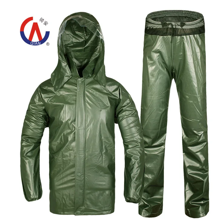 High elastic split raincoat pvc coating rain pants set high frequency